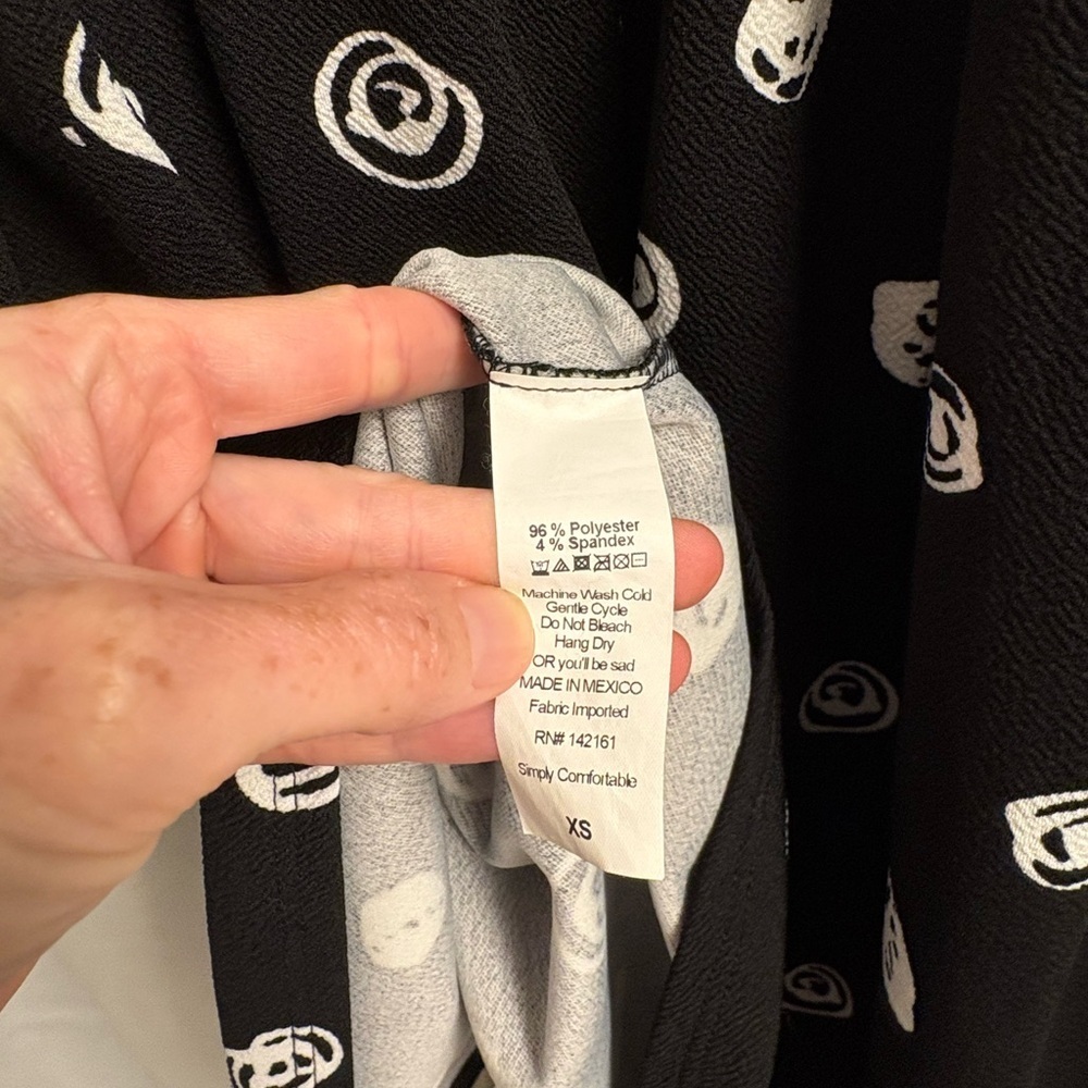 LuLaRoe Black and White Patterned Dress - Picture 7 of 7
